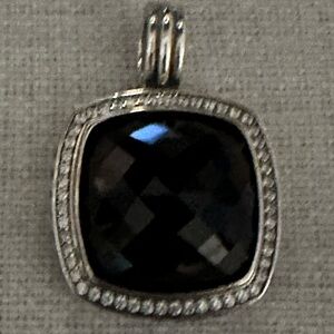 David Yurman Amethyst pendant enhancer with pave diamonds